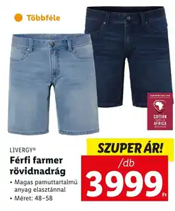 Lidl LIVERGY® Férfi farmer rövidnadrág ajánlat