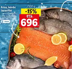 Lidl Friss, bőrös lazacfilé 100g ajánlat