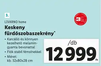 Lidl LIVARNO home Keskeny fürdőszobaszekrény ajánlat