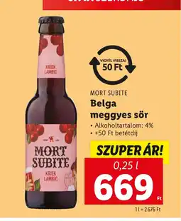 Lidl MORT SUBITE Belga meggyes sör 0,25l ajánlat
