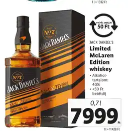 Lidl JACK DANIEL'S Limited McLaren Edition whiskey 0,7l ajánlat
