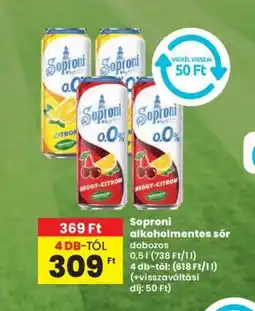 Spar Soproni alkoholmentes sör 0,5l ajánlat