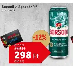 PRIVÁT Borsodi világos sör 0,5l ajánlat