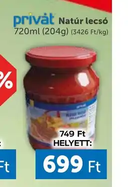 PRIVÁT Natúr lecsó 720ml ajánlat