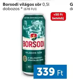 PRIVÁT Borsodi világos sör 0,5l ajánlat