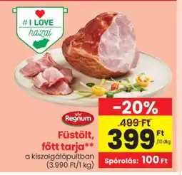 Spar Füstölt, főtt tarja 10dkg ajánlat