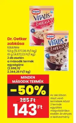 Spar Dr. Oetker zabkása 53g ajánlat