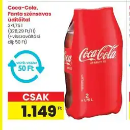 Spar Coca-Cola, Fanta szénsavas üdítőital 2x1,75l ajánlat