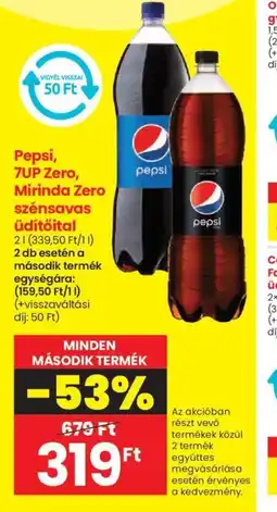 Spar Pepsi, 7UP Zero, Mirinda Zero szénsavas üdítőital ajánlat