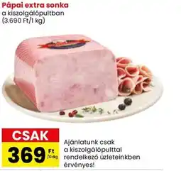 Spar Pápai extra sonka 10dkg ajánlat