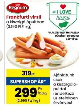 Spar Frankfurti virsli 10dkg ajánlat