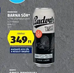 ALDI BUDWEISER BARNA SÖR 0,5l ajánlat