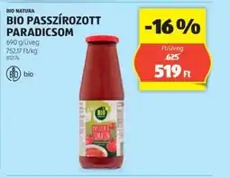 ALDI BIO NATURA BIO PASSZÍROZOTT PARADICSOM uveg ajánlat