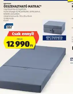 ALDI NOVITESSE ÖSSZEHAJTHATÓ MATRAC 1db ajánlat