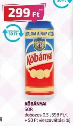 CBA KŐBÁNYAI SÖR 0,5l ajánlat
