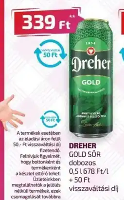 CBA DREHER GOLD SÖR 0,5l ajánlat