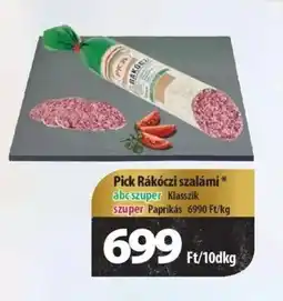 Coop Pick Rákóczi szalámi 10dkg ajánlat