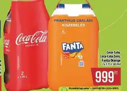 Coop Coca-Cola, Coca-Cola Zero, Fanta Orange 2x1,75l ajánlat