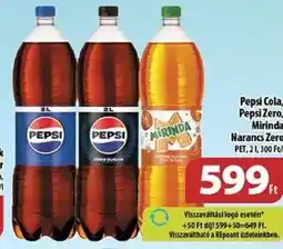 Coop Pepsi Cola, Pepsi Zero, Mirinda Narancs Zero 2l ajánlat