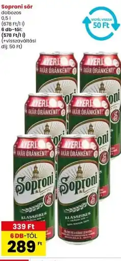 Spar Market Soproni sör dobozos 0,5l ajánlat