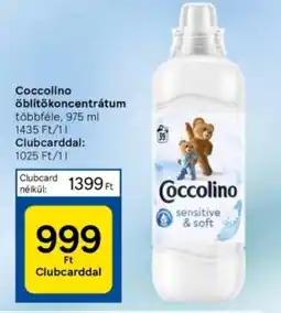 Tesco Coccolino öblítőkoncentrátum 975ml ajánlat