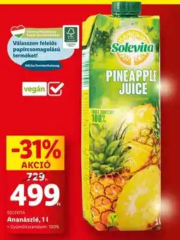 Lidl SOLEVITA Ananászlé, 1 l ajánlat