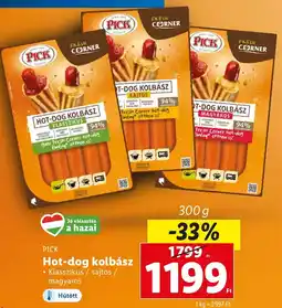 PICK Hot-dog kolbász 300g