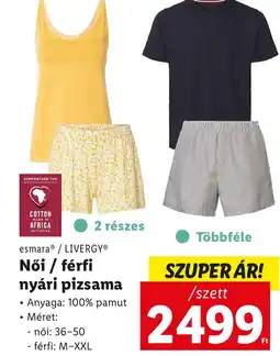 Lidl esmaraⓇ/LIVERGYⓇ Női / férfi nyári pizsama ajánlat