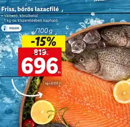 Lidl Friss, bőrös lazacfilé 100g ajánlat