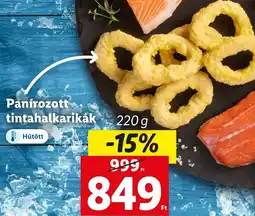 Lidl Panírozott tintahalkarikák 220g ajánlat