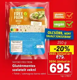Lidl TASTINO FREE FROM Gluténmentes szeletelt vekni 250g ajánlat