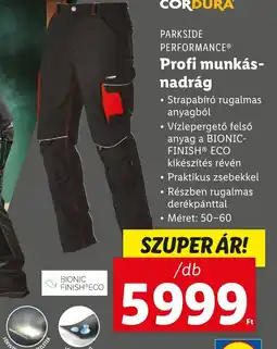 Lidl PARKSIDE PERFORMANCE® Profi munkás-nadrág ajánlat