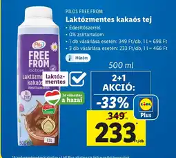 Lidl PILOS FREE FROM Laktózmentes kakaós tej 500 ml ajánlat
