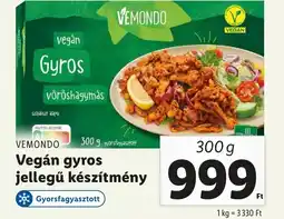 Lidl VEMONDO Vegán gyros jellegű készítmény 300g ajánlat