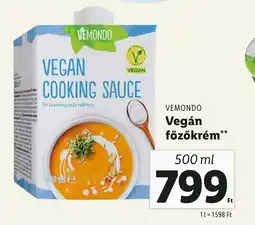 Lidl VEMONDO Vegán főzőkrém 500ml ajánlat