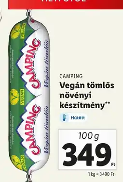 Lidl CAMPING Vegán tömlős növényi készítmény 100g ajánlat