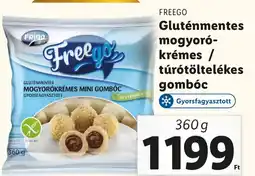 FREEGO Gluténmentes mogyoró- krémes / túrótöltelékes gombóc 360g
