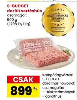 Spar S-BUDGET darált sertéshús 500g ajánlat