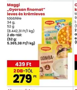 Spar Maggi „Gyorsan finomat" leves és krémleves 34g ajánlat