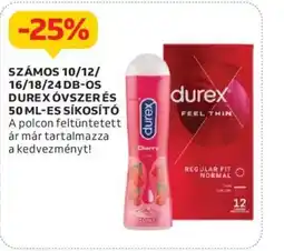 Auchan SZÁMOS 10/12/ 16/18/24 DB-OS DUREX ÓVSZERÉS 50 ML-ES SÍKOSÍTÓ ajánlat