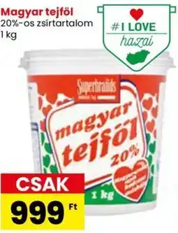 Spar Magyar tejföl 1kg ajánlat