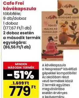 Spar Cafe Frei kávékapszula ajánlat