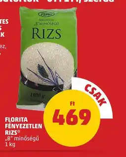 PENNY FLORITA FÉNYEZETLEN RIZS 1kg ajánlat