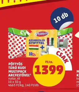 PENNY PÖTTYÖS TÚRÓ RUDI MULTIPACK ARCFESTŐVEL 10x30g ajánlat