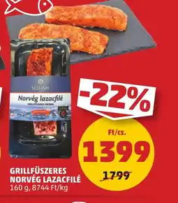PENNY GRILLFÜSZERES NORVÉG LAZACFILÉ 160 g ajánlat