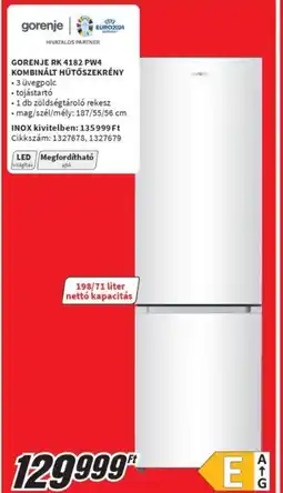 MediaMarkt GORENJE RK 4182 PW4 KOMBINÁLT HŰTŐSZEKRÉNY ajánlat