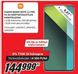 Media Markt XIAOMI REDMI NOTE 13 PRO 5G DS KÁRTYAFÜGGETLEN OKOSTELEFON ajánlat