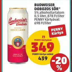 PENNY BUDWEISER DOBOZOS SÖR 0,5l ajánlat