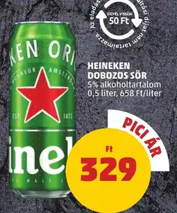 PENNY HEINEKEN DOBOZOS SÖR 0,5l ajánlat