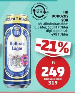 PENNY HB DOBOZOS SÖR 0,5l ajánlat